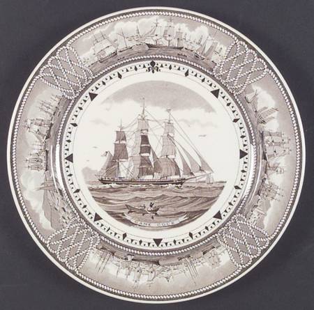 The American Clipper Ship Brown Luncheon Plate
