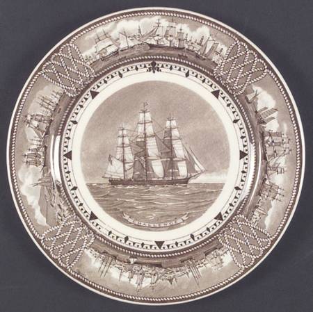 The American Clipper Ship Brown Luncheon Plate