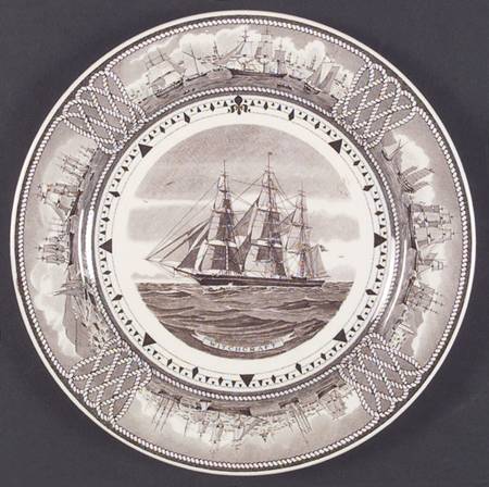 The American Clipper Ship Brown Luncheon Plate