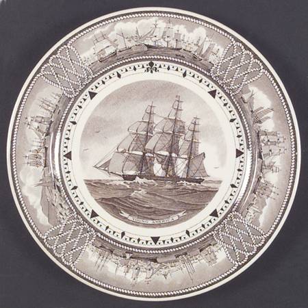 The American Clipper Ship Brown Luncheon Plate