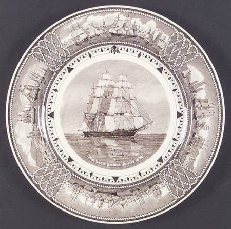 The American Clipper Ship Brown Luncheon Plate