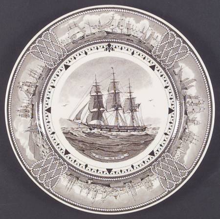 The American Clipper Ship Brown Luncheon Plate