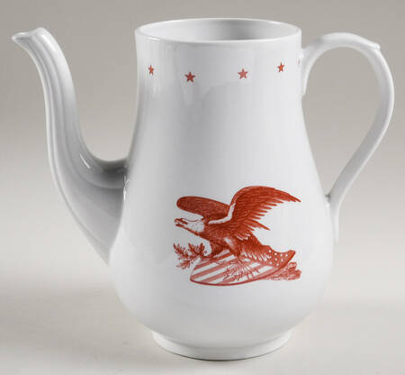 American Eagle Red Coffee Pot No Lid
