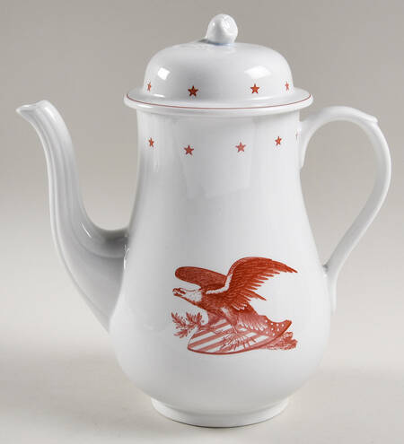 American Eagle Red Coffee Pot & Lid