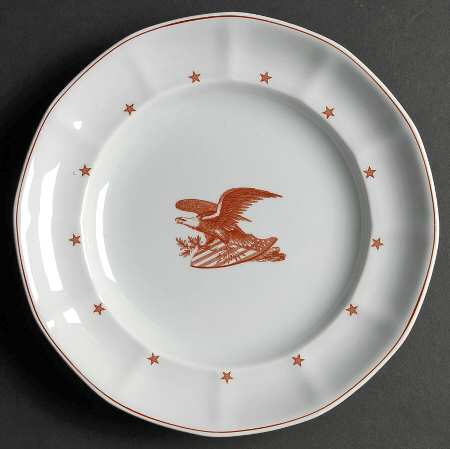 American Eagle Red Luncheon Plate