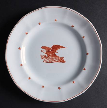 American Eagle Red Salad Plate