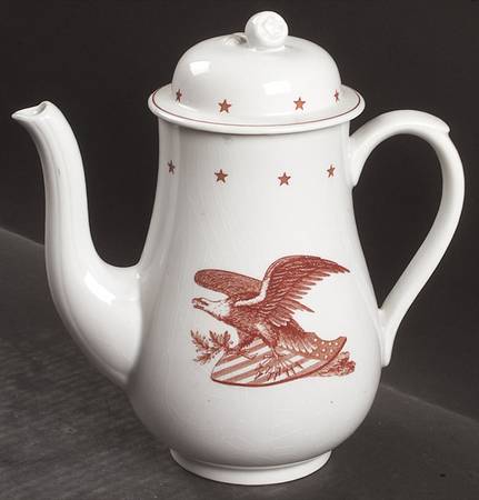 American Eagle Red Small Coffee Pot & Lid