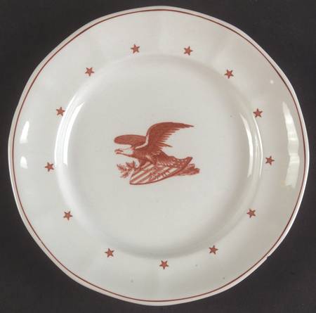 American Eagle Red Bread & Butter Plate