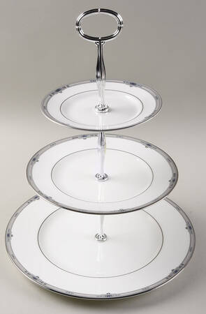 Amherst (Platinum Trim) 13 7/8"-14 1/4" 3-Tiered Serving Tray(DP,SP,BB) HC