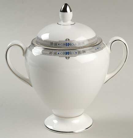 Amherst (Platinum Trim) Globe Shape Sugar Bowl & Lid