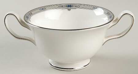 Amherst (Platinum Trim) Footed Cream Soup Bowl