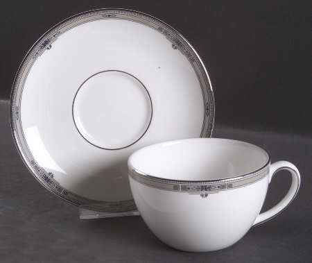 Amherst (Platinum Trim) Breakfast Cup & Saucer Set