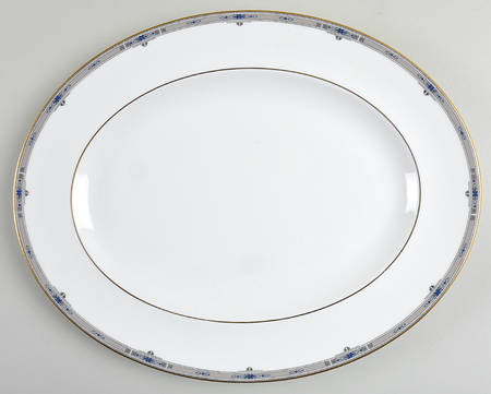 Amherst (Gold Trim) 14" Oval Serving Platter