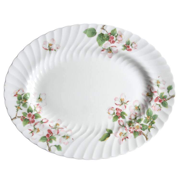 Apple Blossom 14" Oval Serving Platter