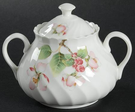 Apple Blossom Sugar Bowl & Lid