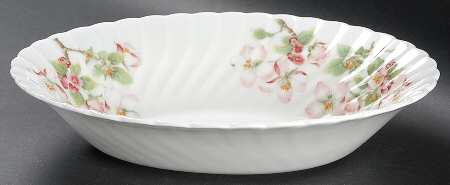 Apple Blossom 10" Oval Vegetable Bowl