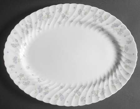 April Flowers 17" Oval Serving Platter
