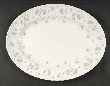 April Flowers 15" Oval Serving Platter