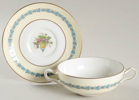 Appledore Flat Cream Soup Bowl & Saucer Set