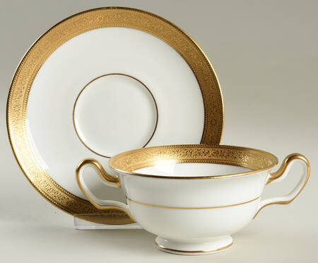 Arlington Acid Footed Cream Soup Bowl & Saucer Set