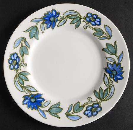 Art Nouveau Blue Salad Plate