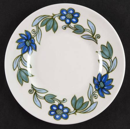 Art Nouveau Blue Bread & Butter Plate
