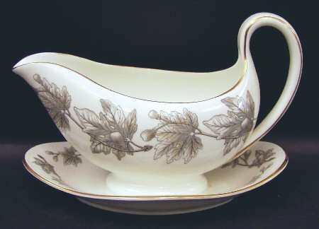 Ashford Grey Gravy Boat with Attached Underplate
