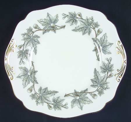 Ashford Grey Square Handled Cake Plate