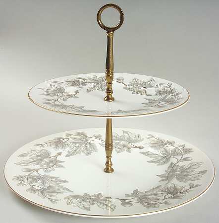 Ashford Grey 2 Tiered Serving Tray (Dinner & Salad Plate)
