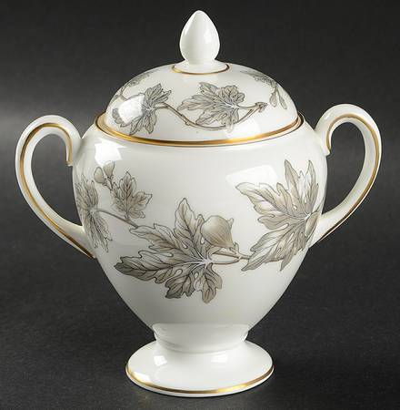 Ashford Grey Globe Shape Sugar Bowl & Lid