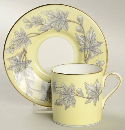 Ashford Yellow Flat Demitasse Cup & Saucer Set