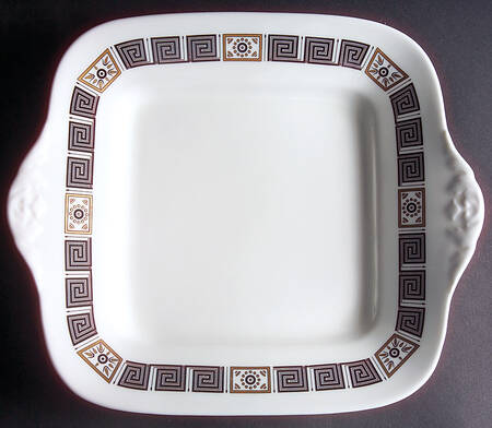 Asia Black Square Handled Cake Plate