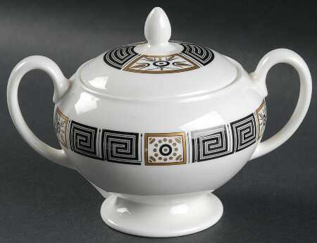 Asia Black Leigh Shape Sugar Bowl & Lid