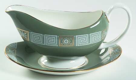 Asia Green Gravy Boat & Underplate
