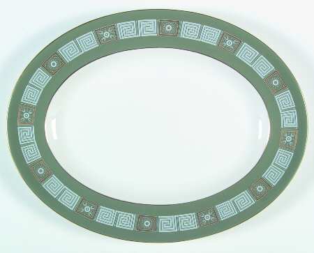 Asia Green 13" Oval Serving Platter