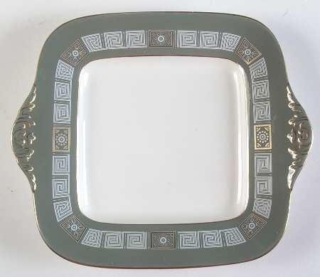 Asia Green Square Handled Cake Plate