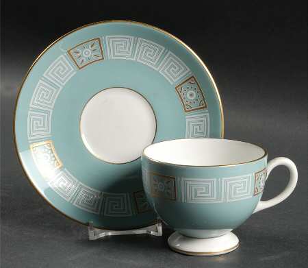 Asia Turquoise Footed Cup & Saucer Set