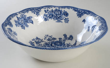 Asiatic Pheasant Blue 9" Round Vegetable Bowl