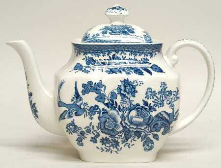 Asiatic Pheasant Blue Teapot & Lid