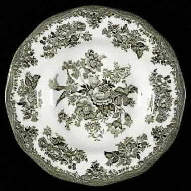Asiatic Pheasants Green Rim Soup Bowl