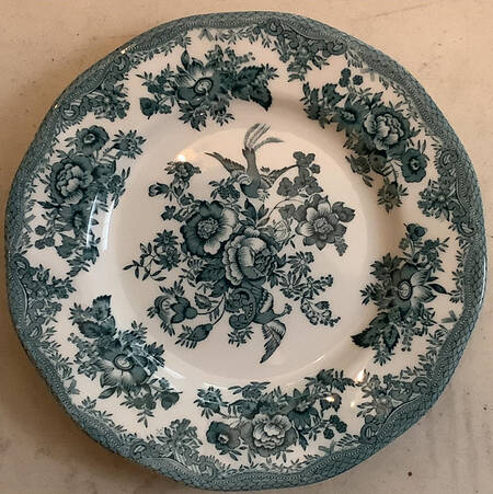 Asiatic Pheasants Teal Bread & Butter Plate