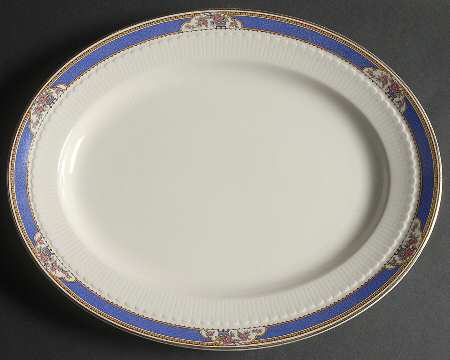 Astor (Flowers On Border, Older) 14" Oval Serving Platter