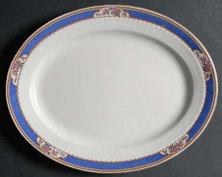 Astor (Flowers On Border, Older) 12" Oval Serving Platter