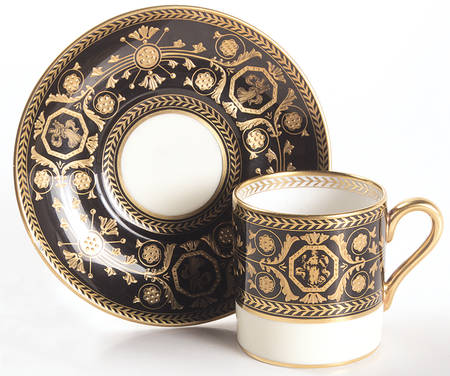 Astbury Black Bond Shape Demitasse Cup and Saucer Set