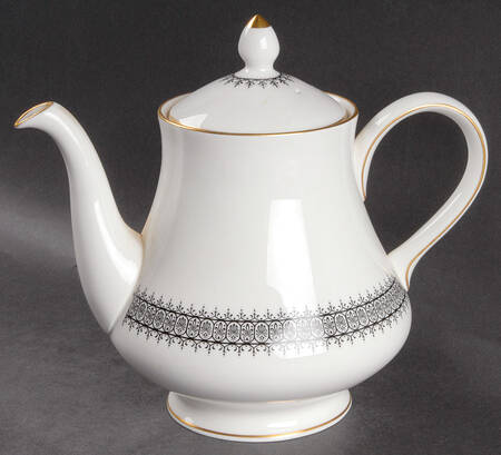 Astor Black On White (Newer) Teapot & Lid