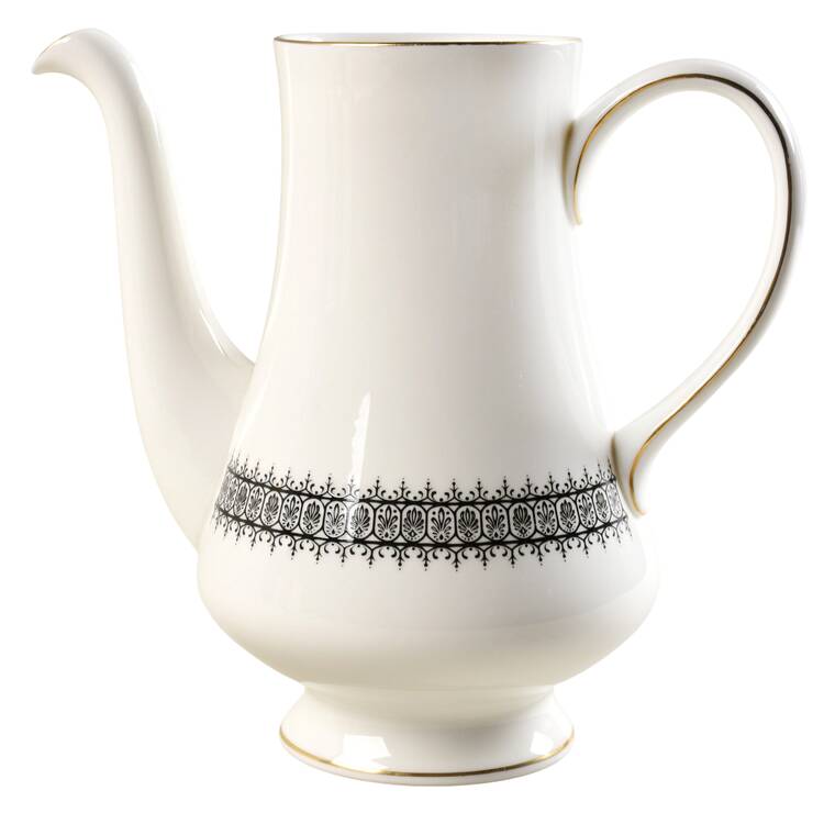 Astor Black On White (Newer) Mini Coffee Pot No Lid