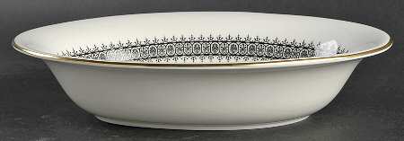 Astor Black On White (Newer) 9" Oval Vegetable Bowl