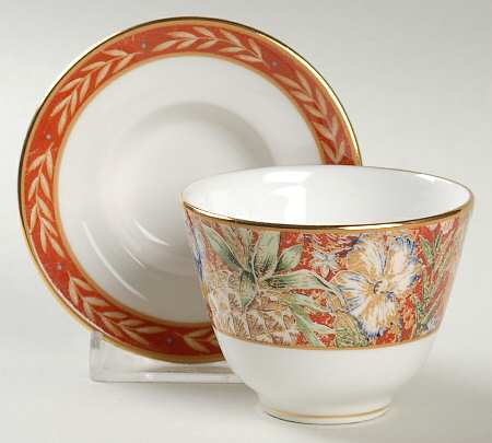 Augustus Asian Flat Cup & Saucer Set