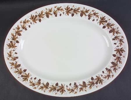 Autumn Vine (Gold Trim) 17" Oval Serving Platter