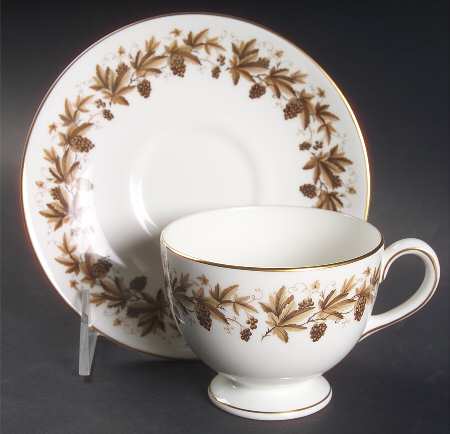 Autumn Vine (Gold Trim) Footed Cup & Saucer Set